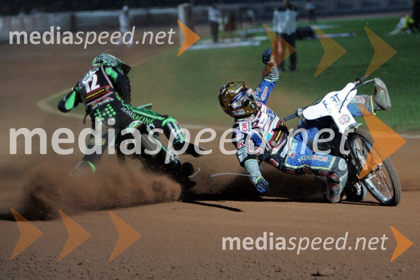 Scott Nicholls, Velika Britanija in Bjarne Pedersen, DanskaSPEEDWAY, Speedway Grand Prix - VN Italije 2005 dirka