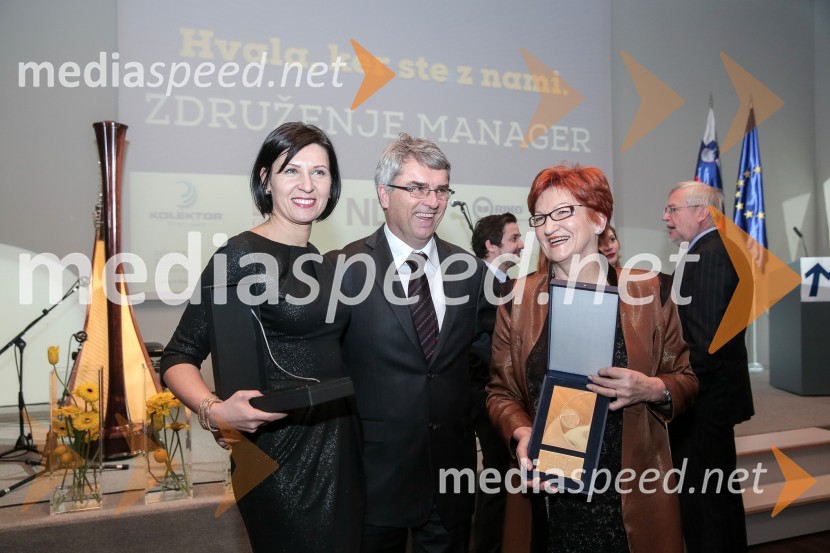  Tanja Skaza, direktorica, Plastika Skaza;  Aleksander  Zalaznik, generalni direktor Danfoss Trate, predsednik Združenja Manager; prof. dr.  Danica  Purg,  direktorica IEDC Poslovna šola BledMlada managerka 2014 je Tanja Skaza