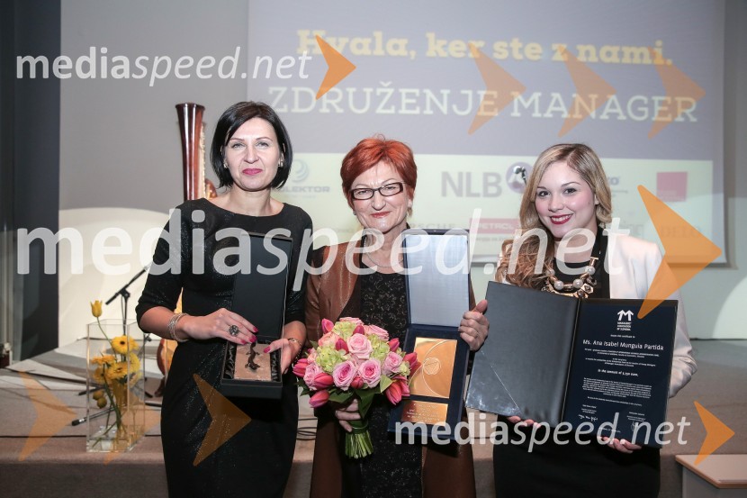  Tanja Skaza, direktorica, Plastika Skaza; prof. dr.  Danica  Purg,  direktorica IEDC Poslovna šola Bled;  Ana Isabel Munguia PartidaMlada managerka 2014 je Tanja Skaza
