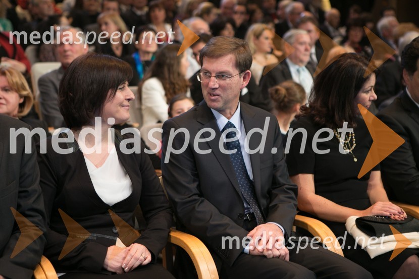  Mateja Gantar; prof. dr. Miro Cerar, predsednik vlade Republike SlovenijePrešernova proslava ob kulturnem prazniku 2015