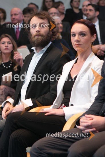  Gregor Luštek, igralec;  Rosana Hribar, plesalkaPrešernova proslava ob kulturnem prazniku 2015