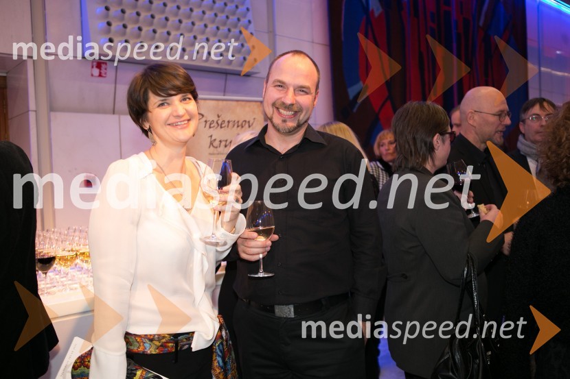  Renata Zamida, direktorica, Center Rog;  Gorazd Trušnoveg, revija EkranPrešernova proslava ob kulturnem prazniku 2015