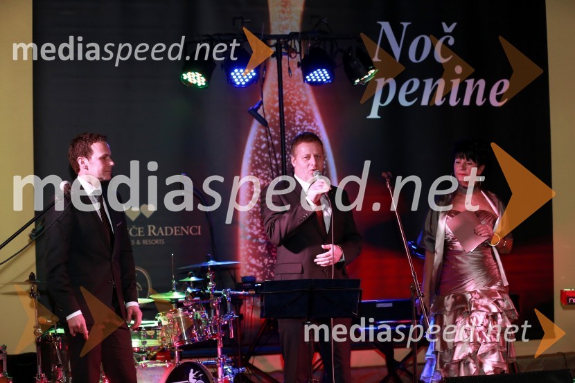  Borut Cvetkovič, direktor podjetja Radgonske gorice;  Igor Magdič, izvršni direktor Zdravilišče Radenci in Terme Lendava;  Silva Vrbnjak, moderatorka na Radio Maxi19. Noč penine 2015