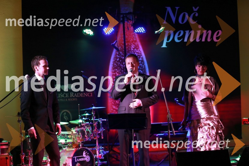  Borut Cvetkovič, direktor podjetja Radgonske gorice;  Igor Magdič, izvršni direktor Zdravilišče Radenci in Terme Lendava;  Silva Vrbnjak, moderatorka na Radio Maxi19. Noč penine 2015