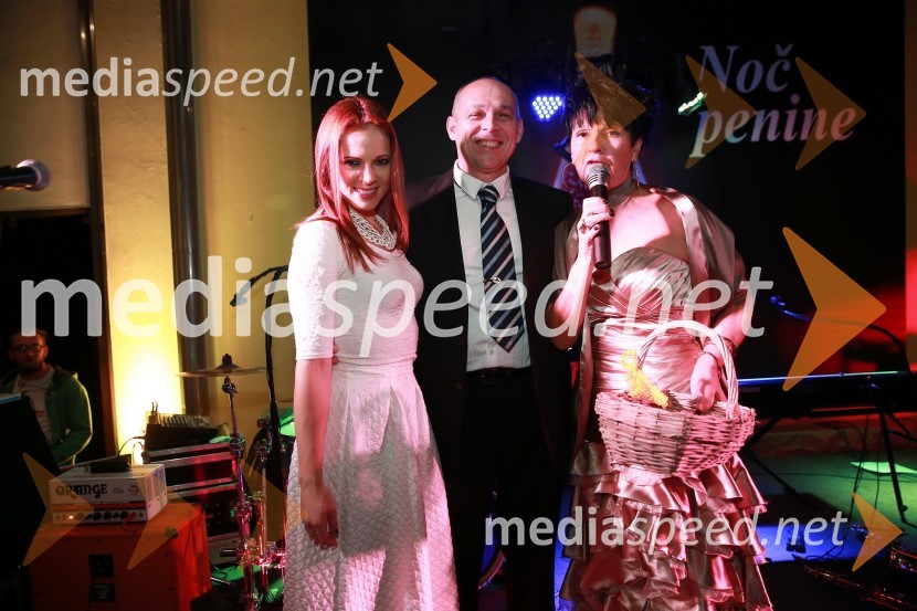  Nina Pušlar, pevka;  Igor Prelog, Tiptop;  Silva Vrbnjak, moderatorka na Radio Maxi19. Noč penine 2015