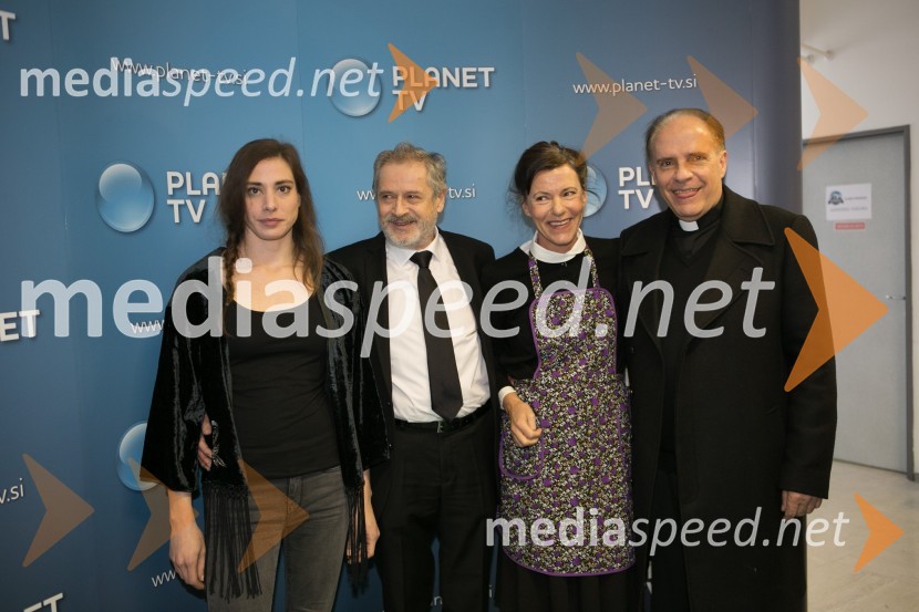  Medeja Novak, igralka;  Janez Starina, igralec;  Maja Blagovič, igralka;  Milan Vodopivec, igralecEna žlahtna štorija, snemanje komedije