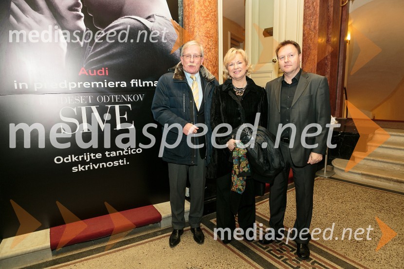  Andrej Baloh;  Sabrina Pečelin, vodja odnosov z javnostmi pri Porsche Slovenija d.o.o.;  Samo Pagon, vodja marketinga znamke Audi pri podjetju Porsche Slovenija d.o.o.Petdeset odtenkov sive, VIP predpremiera filma