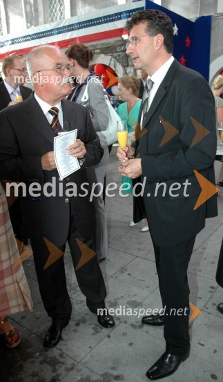 Dr. Boštjan Žekš, predsednik SAZU in Milan M. Cvikl, poslanec SDSprejem ameriškega veleposlaništva ob dnevu ameriške neodvisnosti