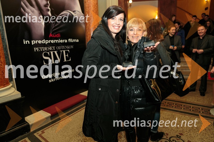  Nina Urbančič Romih, glavna in odgovorna urednica L&Z;  Barbra Jermann, nekdanja urednica revije SuzyPetdeset odtenkov sive, VIP predpremiera filma