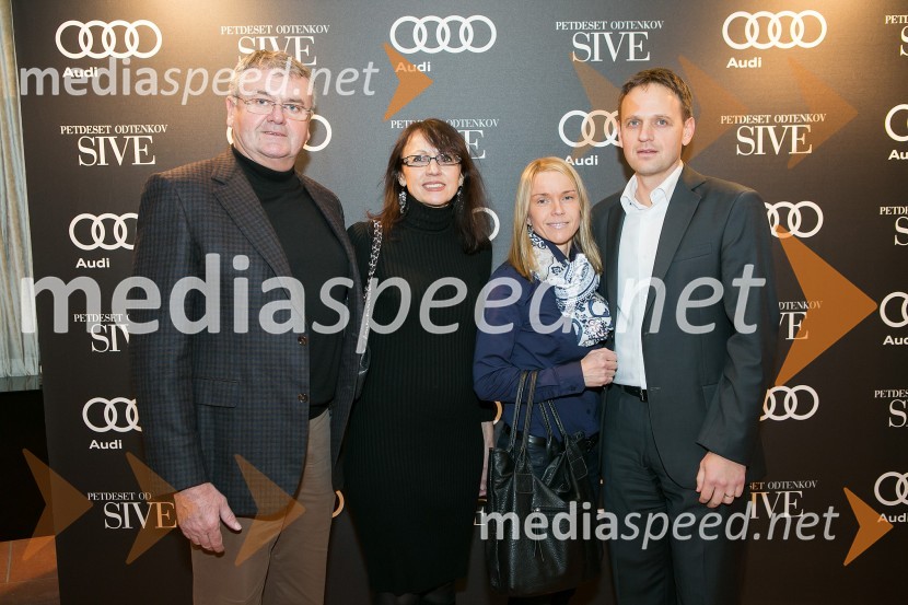  ... ;  ... ;  Mirjam Bolta;  Franci Bolta, direktor znamke Audi pri podjetju Porsche Slovenija d.o.o.Petdeset odtenkov sive, VIP predpremiera filma