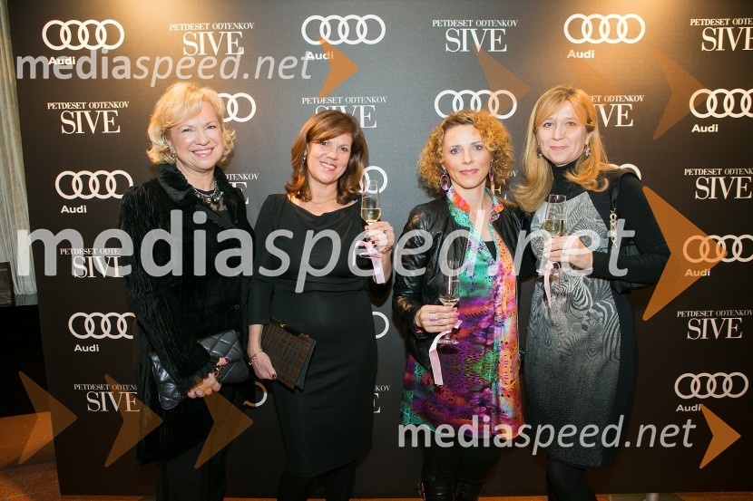  Sabrina Pečelin, vodja odnosov z javnostmi pri Porsche Slovenija d.o.o.;  ... ;  Simona Podlipny, marketing Porsche Slovenija d.o.o;  ... Petdeset odtenkov sive, VIP predpremiera filma