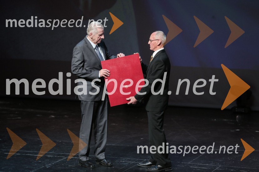  Miklavž Sever, športni delavec;  Miroslav Cerar, nekdanji gimnastičar, predsednik Odbora za podeljevanje Bloudkovih priznanj50. podelitev Bloudkovih priznanj za leto 2014