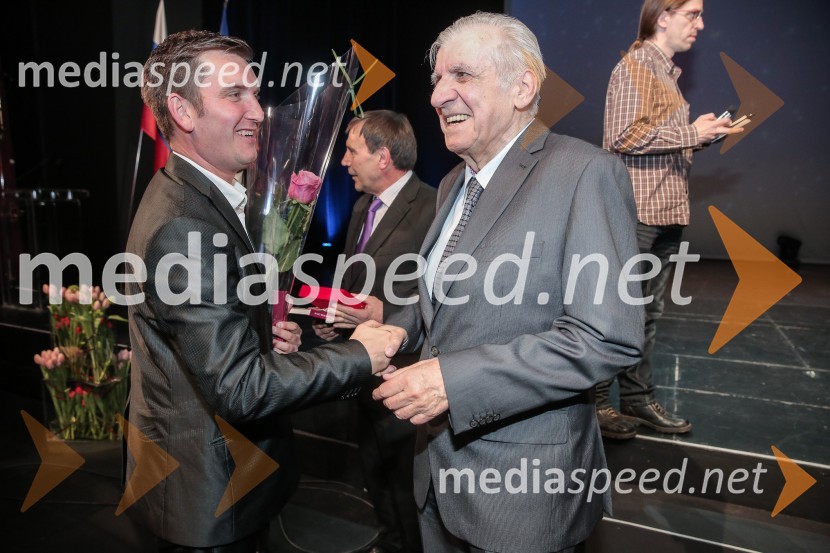  Erik Kovic, predsednik ND Adria;  Miklavž Sever, športni delavec50. podelitev Bloudkovih priznanj za leto 2014