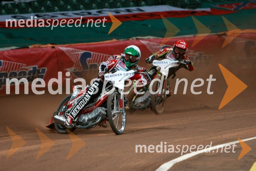 Hans Andersen (Danska) in  	Leigh Adams (Avstralija)SPEEDWAY GRAND PRIX, VN Velike Britanije 2007