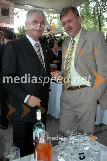 Ludvik Toplak, nekdanji rektor mariborske univerze in Mario Nobilo, hrvaški ambasadorSprejem ameriškega veleposlaništva ob dnevu ameriške neodvisnosti