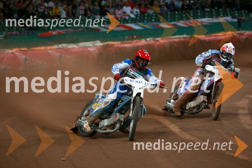 Greg Hancock (ZDA) in Jason Crump (Avstralija)SPEEDWAY GRAND PRIX, VN Velike Britanije 2007