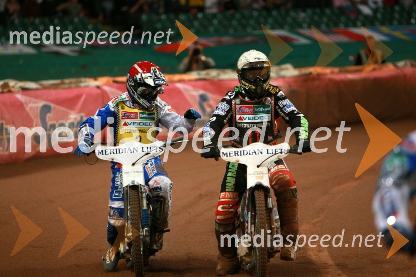 Nicki Pedersen (Danska) in Scott Nicholls (Velika Britanija)SPEEDWAY GRAND PRIX, VN Velike Britanije 2007