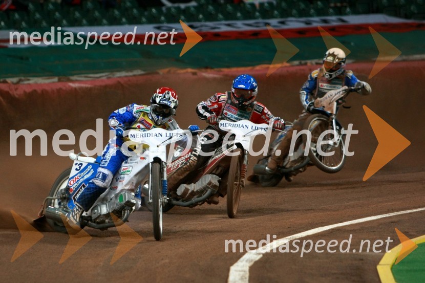 Nicki Pedersen (Danska), Hans Andersen (Danska) in ...SPEEDWAY GRAND PRIX, VN Velike Britanije 2007