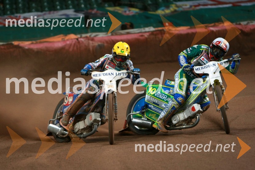 Tomasz Gollob (Poljska) in Antonio Lindbäck (Švedska)SPEEDWAY GRAND PRIX, VN Velike Britanije 2007