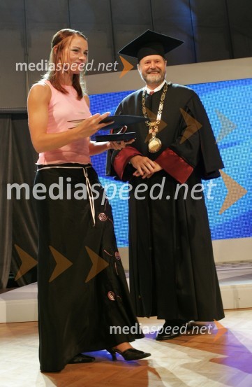 Tina Maze, smučarka in dr. Ivan Rozman, rektor Univerze v Mariboru30 let univerze v Mariboru