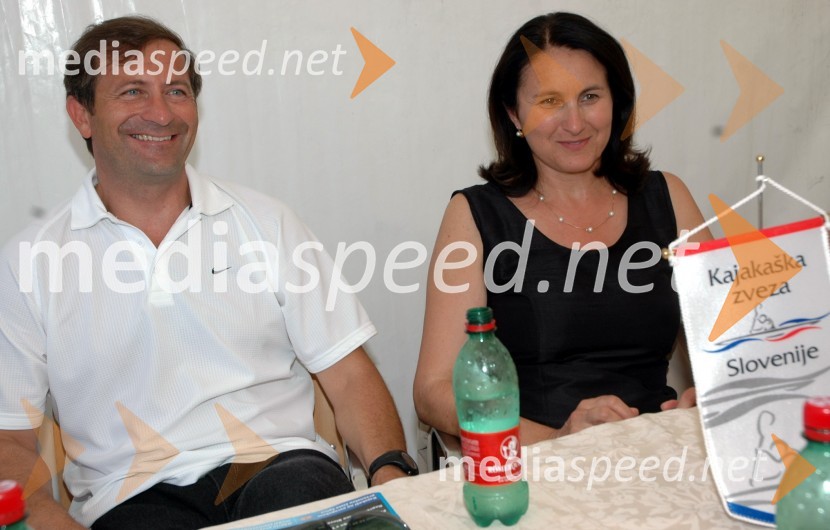 Karl Viktor Erjavec, minister za obrambo RS s soprogoSvetovni pokal na divjih vodah v Tacnu