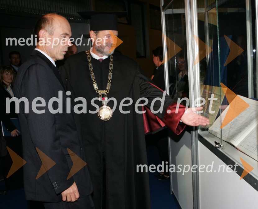 Dr. Janez Drnovšek, predsednik države in dr. Ivan Rozman, rektor Univerze v Mariboru30 let univerze v Mariboru