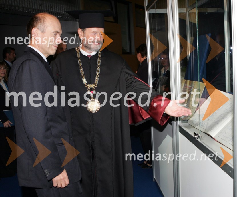 Dr. Janez Drnovšek, predsednik države in dr. Ivan Rozman, rektor Univerze v Mariboru30 let univerze v Mariboru