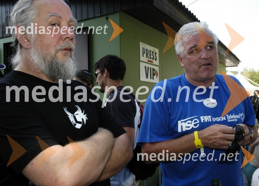 Aleš Gulič, poslanec v DZ in Peter Kauzer st., trener kajakaSvetovni pokal na divjih vodah v Tacnu