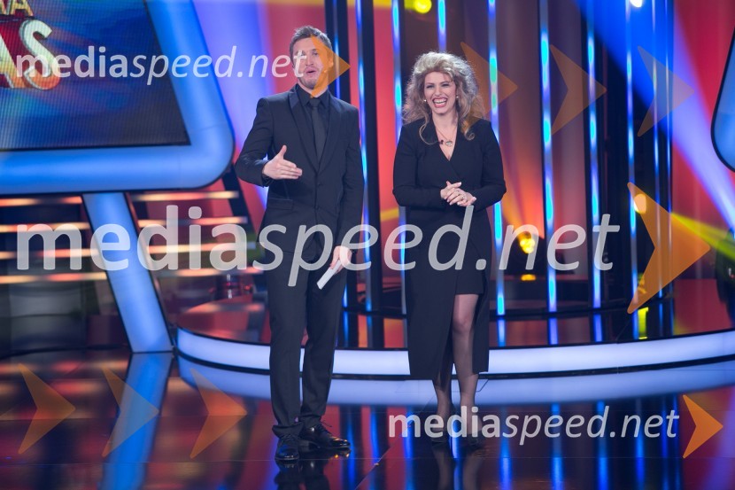  Denis Avdić, voditelj;  Nuška Drašček, pevkaZnan obraz ima svoj glas, 1. oddaja