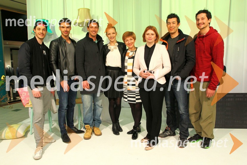  Mitja Nadižar, mister Slovenije 2014;  Matjaž Kumelj, maneken;  Iztok Hodnik, maneken;  Jana  Koteska, organizatorka modne revije;  Petra Romih, vodja marketinga Europark;  Simona Mandl, center manager Europark;  Taiji Tokuhisa, maneken in voditelj;  Saša Omerovič, manekenEuropark, pomladna modna revija
