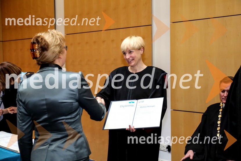 dr.  Mateja  Matajič, Ekonomsko-poslovna fakulteta, Univerza v Mariboru; prof. dr. Mihaela Koletnik, prorektorica Univerze v MariboruUniverza v Mariboru, promocija doktorjev znanosti, marec 2015