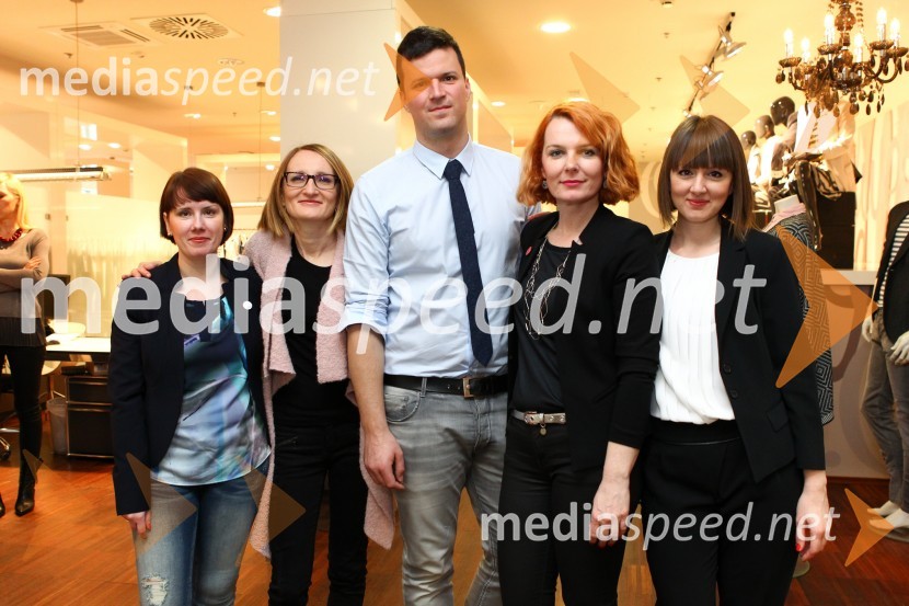  Petra Lah, SHOWROOM, s.Oliver;  Katja Kostanjevec, vodja SHOWROOMA, s.Oliver;  Aljoša  Senekovič, SHOWROOM, s.Oliver;  Tina Skrinjer, SHOWROOM, s.Oliver;  Ksenija Divjak, SHOWROOM, s.Olivers.Oliver Press Day