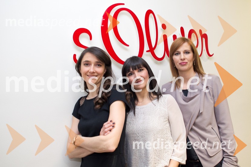  Špela  Stropnik, marketing, s.Oliver;  Janja Hojs, marketing, Comma;  Katja  Janko Puh, vodja marketinga, s.Olivers.Oliver Press Day