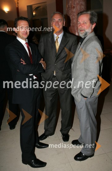 Igor Savič, vodja kabineta predsednika GZS, Janez Ujčič, lastnik televizije RTS in Božo Zorko, odgovorni urednik Televizije Maribor30 let univerze v Mariboru