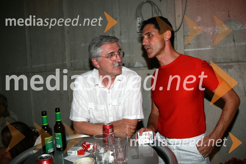 Petar Radović, odgovorni urednik razvedrilnega programa RTV Slovenija in Stojan Auer, NET TV30. festival Melodij morja in sonca, finalni večer