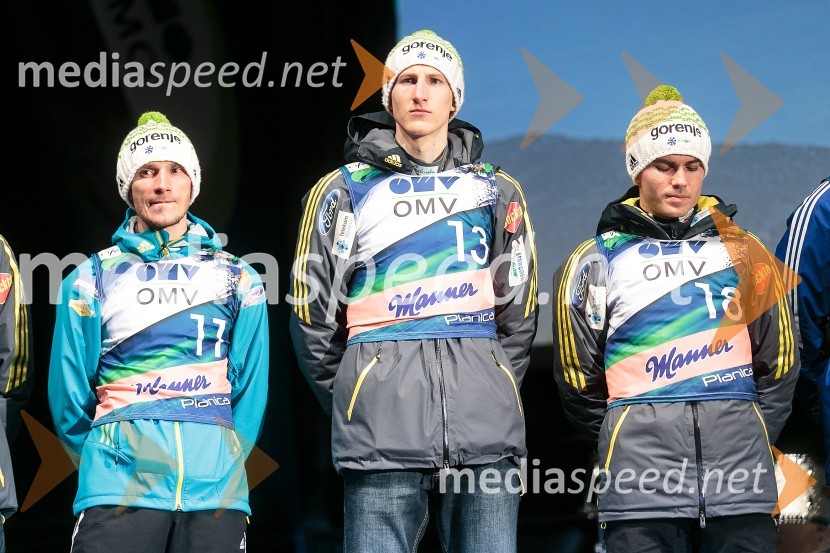  Robert Kranjec, smučarski skakalec;  Nejc Dežman, smučarski skakalec;  Jernej Damjan, smučarski skakalecSmile & Drive Open Air Planica 2015