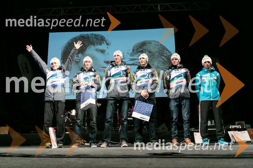  Jernej Damjan, smučarski skakalec;  Peter  Prevc, smučarski skakalec;  Nejc Dežman, smučarski skakalec;  Jurij Tepeš, smučarski skakalec;  Matjaž Pungertar, smučarski skakalec;  Robert Kranjec, smučarski skakalecSmile & Drive Open Air Planica 2015