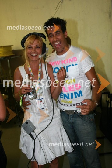 Marjetka Gorenšek, menedžerka in Domen Kumer, pevec30. festival Melodij morja in sonca, 1. polfinalni večer