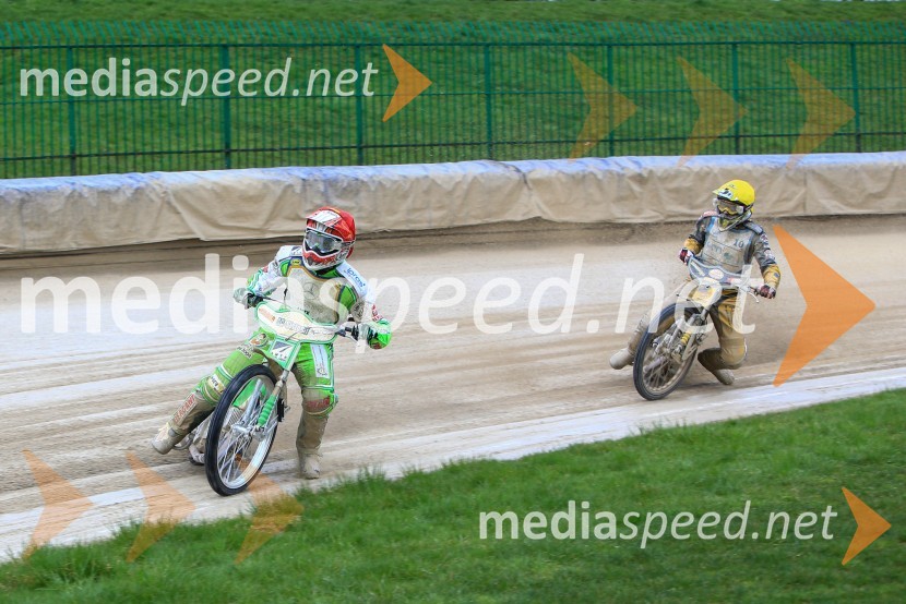  Maks Gregorič, AMTK Ljubljana;  Paco Castagna, Speedwayist (AMD Krško)Uvodna dirka mednarodnega prvenstva parov v speedwayu