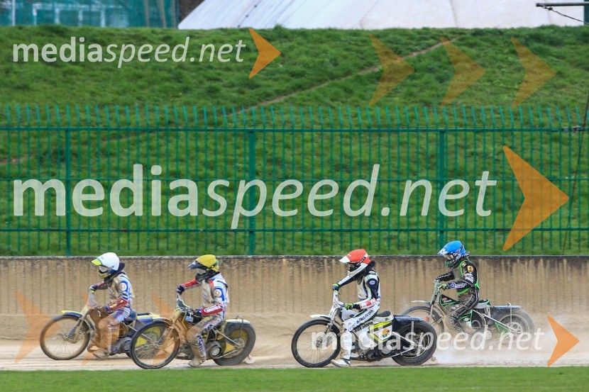  Ondrej Smetana, Speedwayist (AK Marketa Praha);  Michal Škurla, Speedwayist (AK Marketa Praha);  Daniel Gappmaier, Speedwayist (SK Unia Donji Kraljevec);  Jaka Kovačič, Speedwayist (SK Unia Donji Kraljevec)Uvodna dirka mednarodnega prvenstva parov v speedwayu