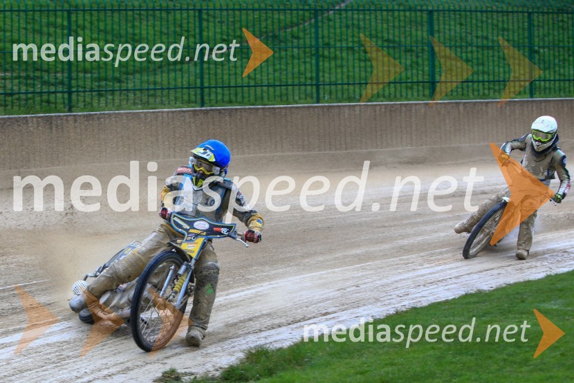 Paco Castagna, Speedwayist (AMD Krško);  Daniel Gappmaier, Speedwayist (SK Unia Donji Kraljevec)Uvodna dirka mednarodnega prvenstva parov v speedwayu