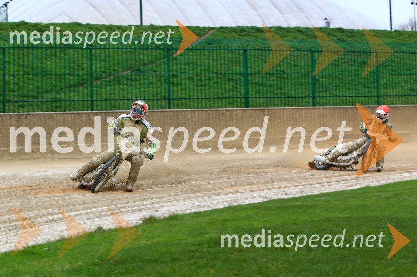  Maks Gregorič, AMTK Ljubljana;  Daniel Gappmaier, Speedwayist (SK Unia Donji Kraljevec)Uvodna dirka mednarodnega prvenstva parov v speedwayu