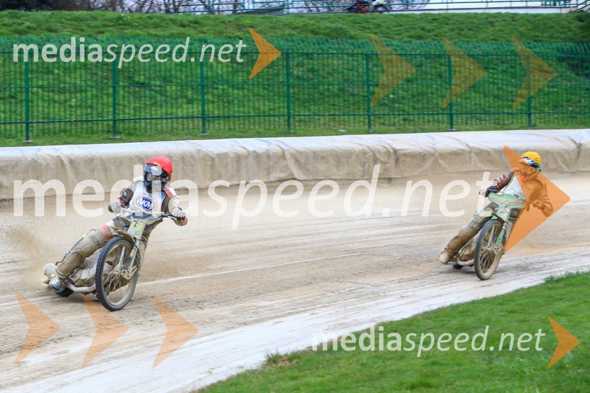  Michal Škurla, Speedwayist (AK Marketa Praha);  Nick Škorja, SpeedwayistUvodna dirka mednarodnega prvenstva parov v speedwayu