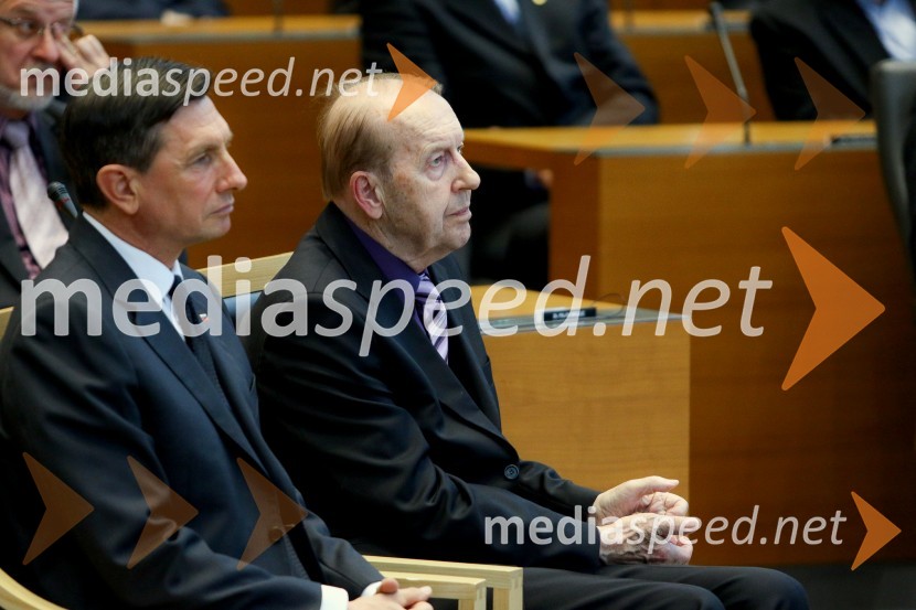  Borut Pahor, predsednik Republike Slovenije;  Jože ZupančičDržavna proslava in slavnostna seja ob 25. obletnici prvih svobodnih večstrankarskih volitev