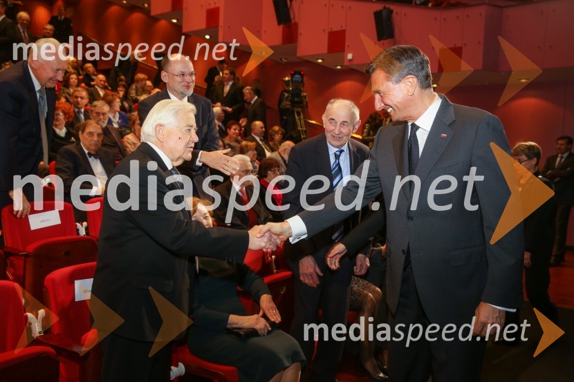  Milan Kučan, nekdanji predsednik Republike Slovenije;  Ivan Oman, slovenski politik, poslanec in kmet;  Borut Pahor, predsednik Republike SlovenijeDržavna proslava in slavnostna seja ob 25. obletnici prvih svobodnih večstrankarskih volitev