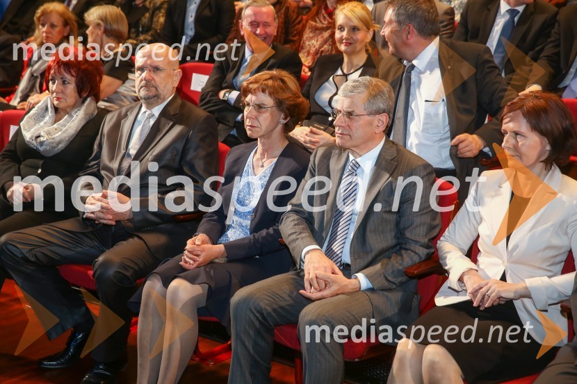  Vlasta Nussdorfer, varuhinja človekovih pravic;  Branko Masleša, predsednik Vrhovnega sodišča Republike Slovenije;  ... ; mag. Miroslav Mozetič, predsednik Ustavnega sodišča;  ... Državna proslava in slavnostna seja ob 25. obletnici prvih svobodnih večstrankarskih volitev