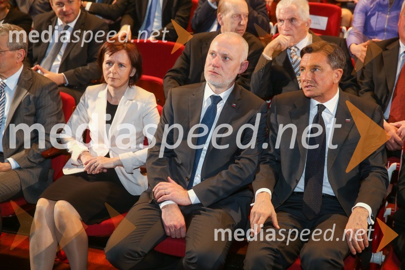  Mateja Gantar; dr. Milan Brglez, predsednik Državnega zbora Republike Slovenije;  Borut Pahor, predsednik Republike SlovenijeDržavna proslava in slavnostna seja ob 25. obletnici prvih svobodnih večstrankarskih volitev