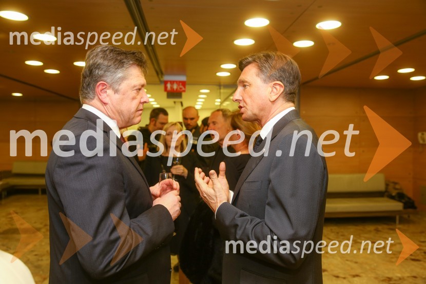 dr. Mitja Ferenc, zgodovinar;  Borut Pahor, predsednik Republike SlovenijeDržavna proslava in slavnostna seja ob 25. obletnici prvih svobodnih večstrankarskih volitev