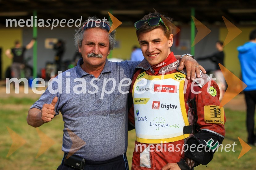  Krešo Omerzel, nekdanji speedwayist;  Luka Omerzel, speedwayistSpeedway, druga dirka DP Slovenije in Hrvaške