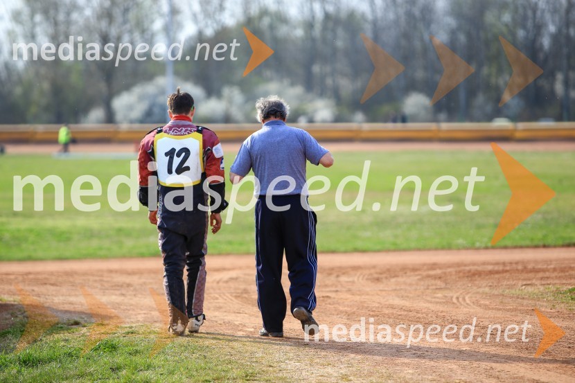  Luka Omerzel, speedwayist;  Krešo Omerzel, nekdanji speedwayistSpeedway, druga dirka DP Slovenije in Hrvaške